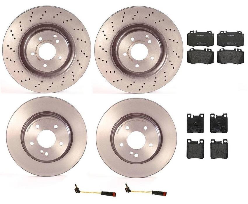 Brembo Brake Pads and Rotors Kit - Front and Rear (345mm/300mm) (Low-Met)